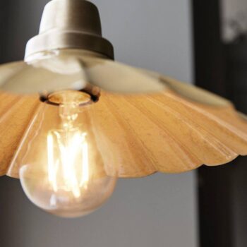 PR Home Závesné svietidlo Ester, žlté, Ø 24 cm, železo, zástrčka