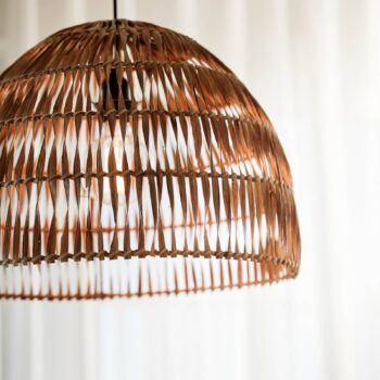PR Home Závesné svietidlo Lace, ratanový tienidlo, Ø 37 cm