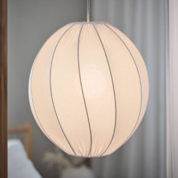 PR Home Závesné svietidlo Olivia, textilné tienidlo, biele, Ø 35 cm