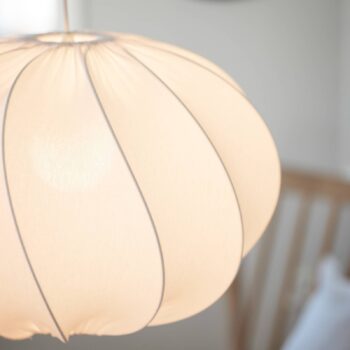 PR Home Závesné svietidlo Olivia, textilné tienidlo, biele, Ø 50 cm