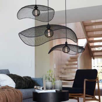PR Home Závesné svietidlo Vivi, Ø 61 cm, čierne, kov