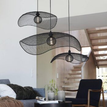 PR Home Závesné svietidlo Vivi, Ø 79 cm, čierne, kov