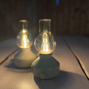 PR Home dobíjacie LED svetlo na terasu Glimt, zelené, IP44, 21,3 cm