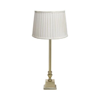 PR Home stolová lampa Linné Sofia Plissé 51 cm biela/zlaté plátno