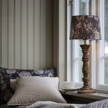 PR Home stolová lampa Lodge Sofia Dahlia hnedá Ø 25cm výška 59cm