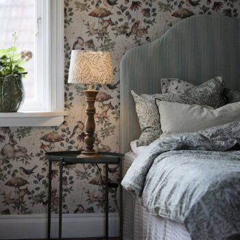 PR Home stolová lampa Lodge Sofia Elder sivá Ø25cm výška 59cm