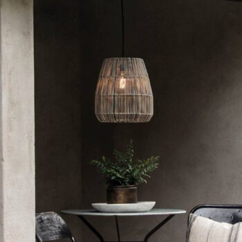 PR Home vonkajšia závesná lampa Saigon, sivá, Ø 28 cm, kábel 2,5 m