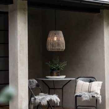 PR Home vonkajšia závesná lampa Saigon, sivá, Ø 38 cm, kábel 2,5 m