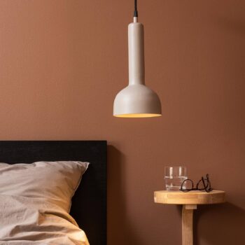 PR Home závesná lampa Bainbridge, béžová, Ø 15 cm kovová zástrčka