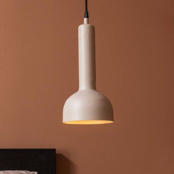 PR Home závesná lampa Bainbridge, béžová, Ø 15 cm kovová zástrčka