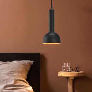 PR Home závesná lampa Bainbridge čierna Ø 15 cm kovová zástrčka