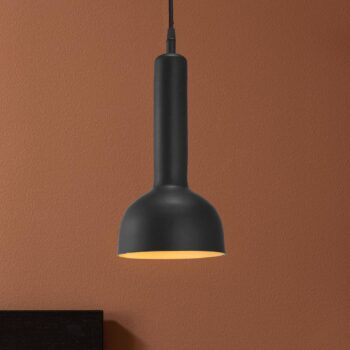 PR Home závesná lampa Bainbridge čierna Ø 15 cm kovová zástrčka