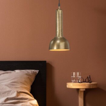 PR Home závesná lampa Bainbridge mosadz Ø 15 cm kovová zástrčka