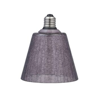 PR Home závesná lampa Tilda, dymovo sivá, Ø 12,5 cm, sklenená zástrčka