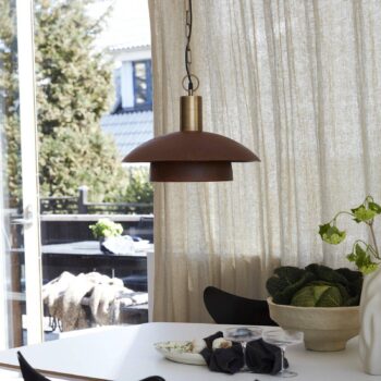 PR Home závesné svetlo Bolton, Ø 45 cm, hrdzavá farba, kov