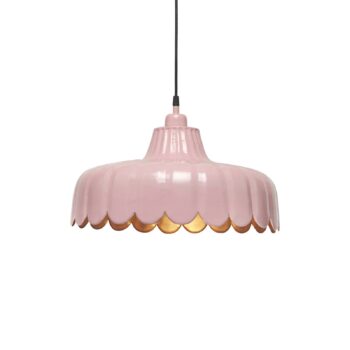 PR Home závesné svetlo Wells, ružová/zlatá, Ø 43 cm, kov