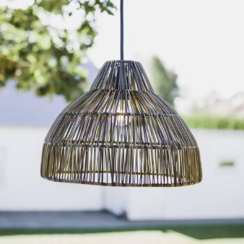 PR Home závesné svietidlo Bao, vonkajšie, IP44, sivé, dĺžka kábla 2,5 m