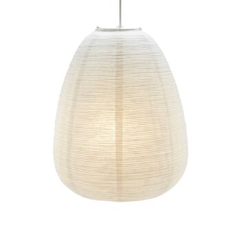 PR Home závesné svietidlo Maki, biele, papier, Ø 43 cm, E27