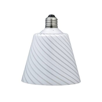 PR Home závesné svietidlo Tilda, biele, Ø 12,5 cm, sklo, zástrčka