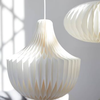 PR Home závesné svietidlo Vicky, biele, papier, Ø 40 cm, 3 x E14
