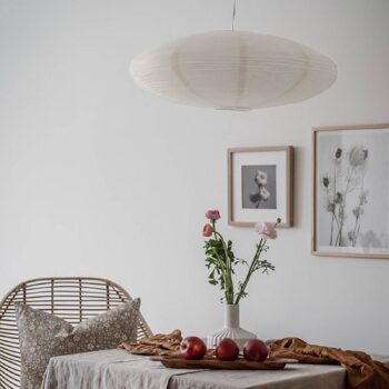 PR Home závesné svietidlo Yuni, biele, Ø 60 cm, biely záves, E14