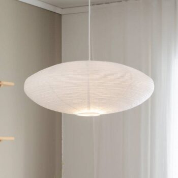 PR Home závesné svietidlo Yuni, biele, Ø 60 cm, biely záves, E14