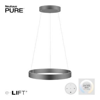 PURE E-Clipse LED závesné svietidlo, CCT, sivá
