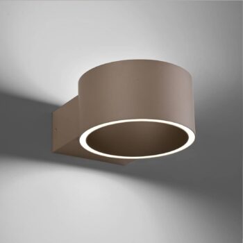 PURE LED nástenné svietidlo Clipse, bronzová farba, hliník Ø 15 cm