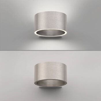 PURE LED nástenné svietidlo Clipse, hliník, hliník, Ø 15 cm