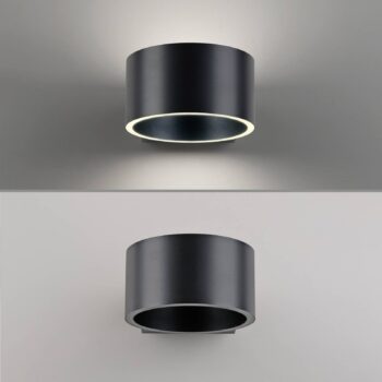 PURE LED nástenné svietidlo Clipse, sivé, hliník, Ø 15 cm