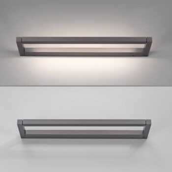 PURE LED nástenné svietidlo Puro sivá šírka 50 cm hliníkový stmievač