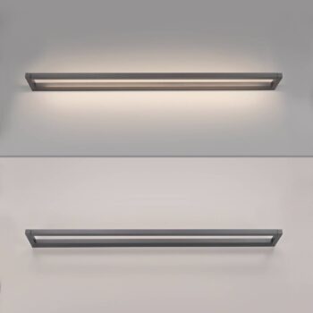 PURE LED nástenné svietidlo Puro, sivé Šírka 100 cm Hliníkový stmievač