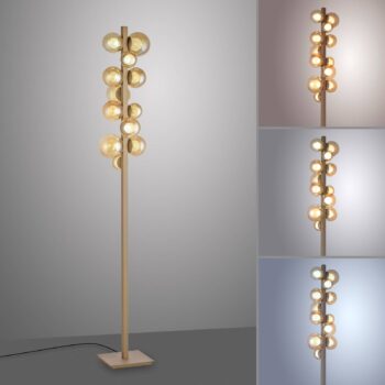 PURE LED stojacia lampa pop-up bronz hliník/sklo stmievač 12 svetiel