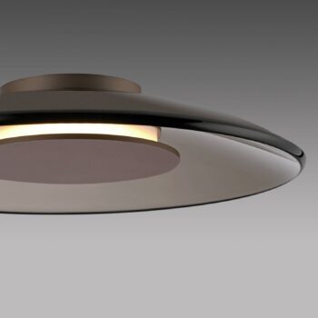 PURE LED stolová lampa Moon, sklo v bronzovej farbe/hliníkový stmievač