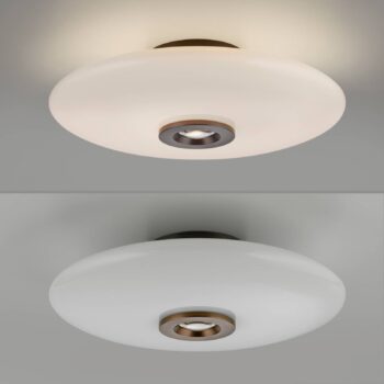 PURE LED stropné svietidlo Vitrum hnedé/opálové sklo/hliník Ø 45cm