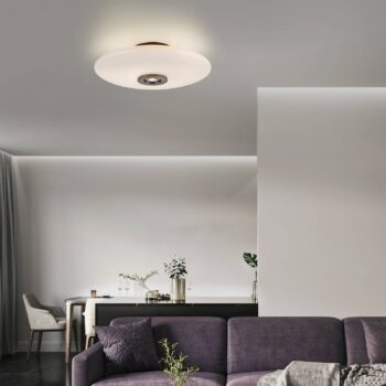 PURE LED stropné svietidlo Vitrum hnedé/opálové sklo/hliník Ø 45cm