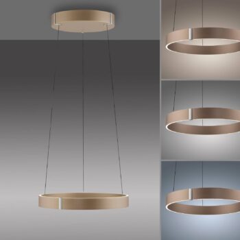 PURE LED závesná lampa E-Clipse bronzovej farby Ø 50 cm kov CCT