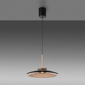 PURE LED závesná lampa E-Moon bronzové sklo/hliník Ø 50 cm CCT