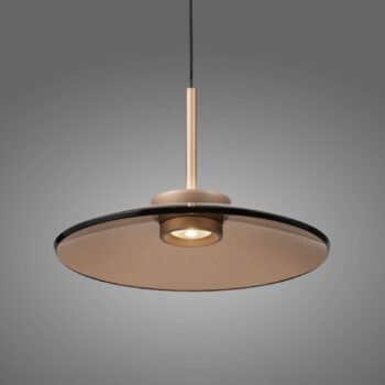 PURE LED závesná lampa E-Moon bronzové sklo/hliník Ø 50 cm CCT