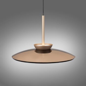 PURE LED závesná lampa E-Moon bronzové sklo/hliník Ø 50 cm CCT