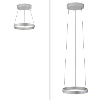 PURE LED závesné svetlo E-Clipse, hliník Ø 50 cm kov CCT