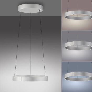 PURE LED závesné svetlo E-Clipse, hliník Ø 50 cm kov CCT
