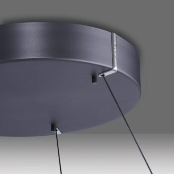 PURE LED závesné svetlo E-Clipse, sivé, Ø 50 cm, kov, CCT