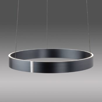 PURE LED závesné svetlo E-Clipse, sivé, Ø 50 cm, kov, CCT