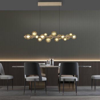 PURE LED závesné svetlo E-Popup bronzové sklo/kov CCT 18 svetiel.