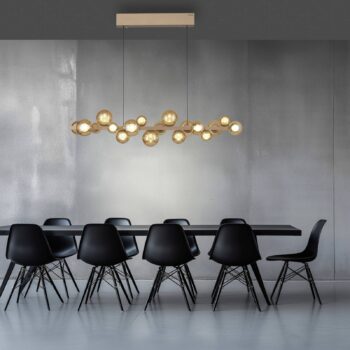 PURE LED závesné svetlo E-Popup bronzové sklo/kov CCT 18 svetiel.