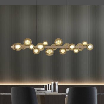 PURE LED závesné svetlo E-Popup bronzové sklo/kov CCT 18 svetiel.