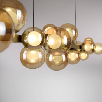 PURE LED závesné svetlo E-Popup bronzové sklo/kov CCT 18 svetiel.