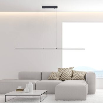 PURE LED závesné svetlo Lite, antracit, 160 cm, CCT, stmievateľné