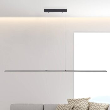PURE LED závesné svetlo Lite, antracit, 160 cm, CCT, stmievateľné